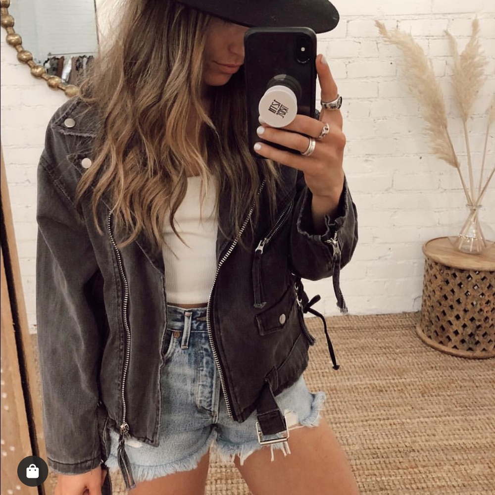 12th Tribe Jet Setter Black Denim Jacket